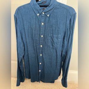 J Crew- Black & Blue Houndstooth Flannel